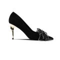 2019 High Heel Stiletto Women's Pumps  Black Suede Leather x19-c092C Ladies Women custom Butterfly Dress Shoes Heels For Lady